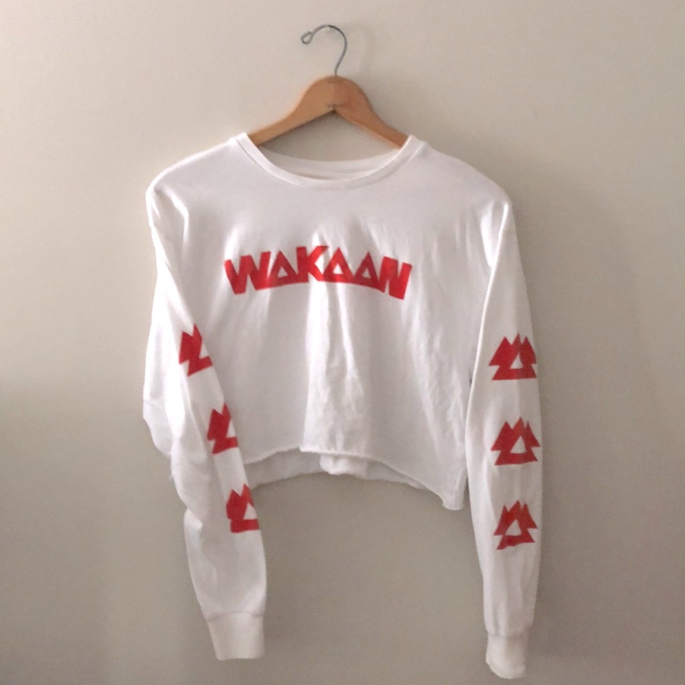 White Wakaan long sleeve crop top